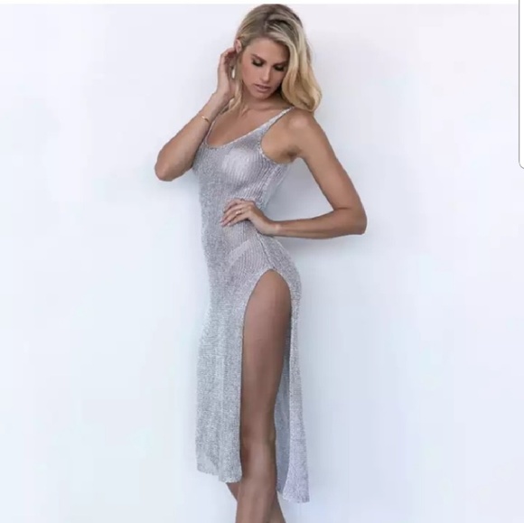 Last one! New arrivals! Silver Mesh Cover-up - Picture 3 of 6